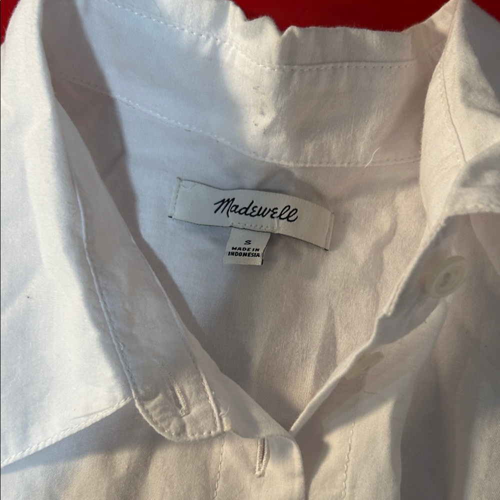 Madewell White Casual Button Down Shirt - Picture 4 of 5
